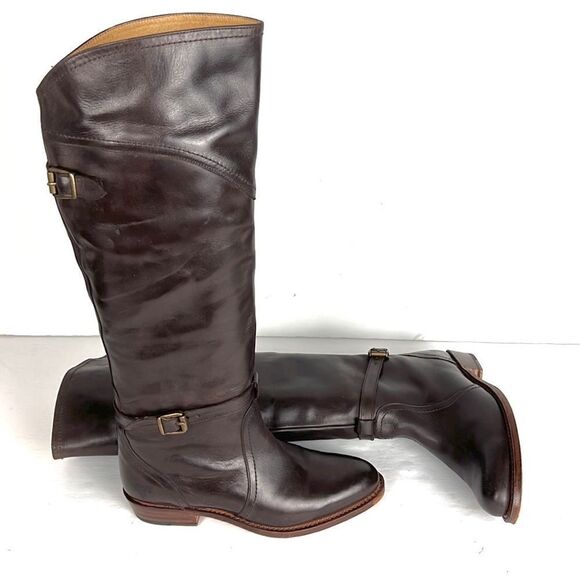 FRYE Dorado Riding Dark Brown Leather Boots - Picture 4 of 14